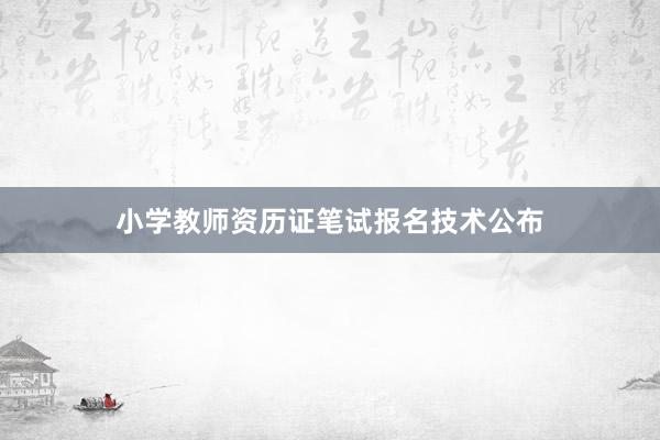 小学教师资历证笔试报名技术公布